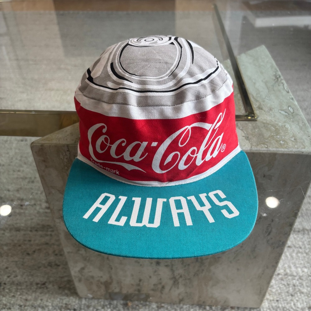 Coca-Cola Painter Hat Unisex OSFA Red Teal Good Vintage Soda Can Graphic
